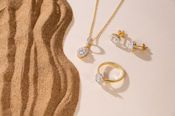 Pear Heart-Shaped Diamond Set (Ring, Pendant & Earrings)