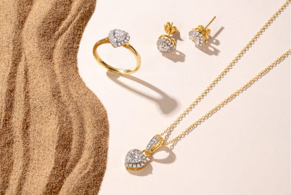 Pear Heart-Shaped Diamond Set (Ring, Pendant & Earrings)