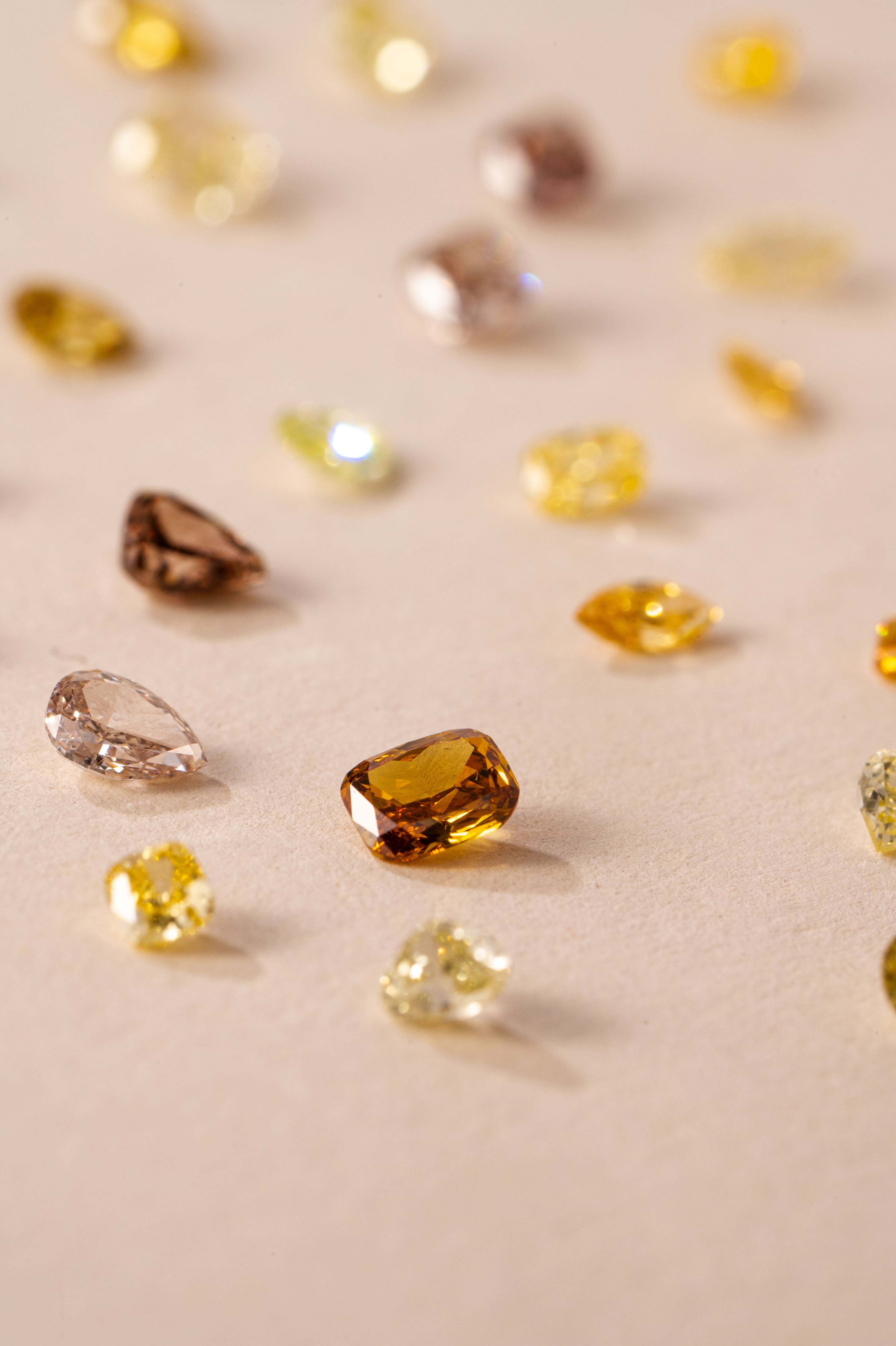 Natural Fancy Color Diamonds in Various Colors & Shapes (Pear, Heart, Oval, Triangle, Cushion, Marquise, etc.)